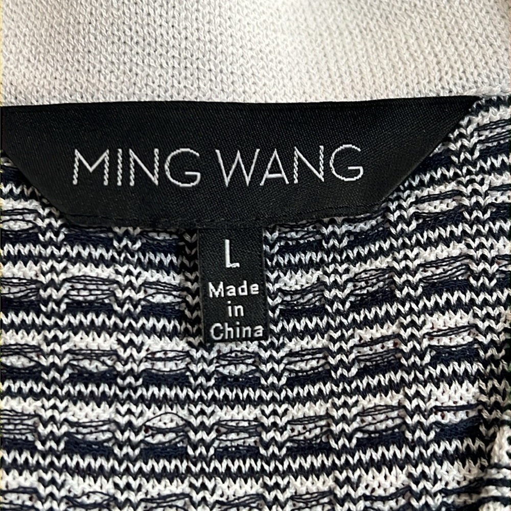 MING WANG women’s one- button jacket. Black/ cream design. Large - Picture 3 of 8